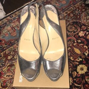 Christian Louboutin Silver Slingback Heel